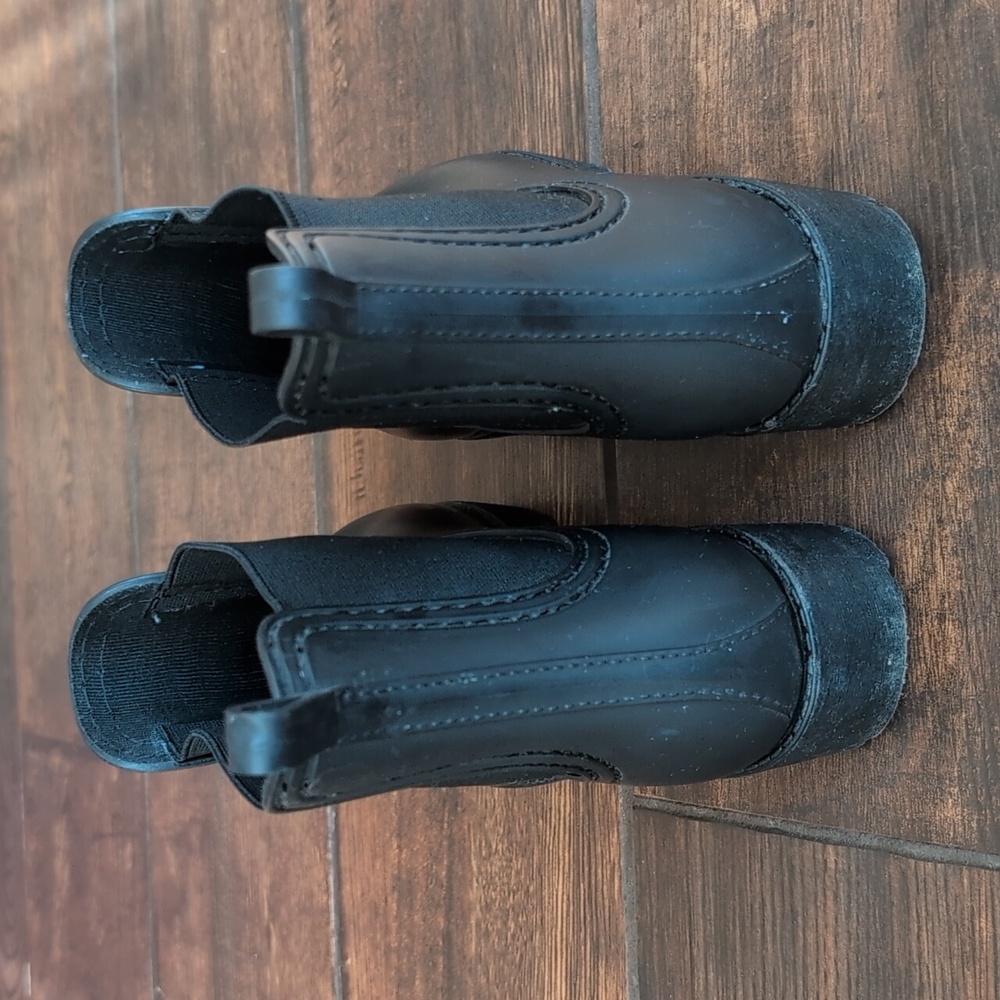 Jeffrey Campbell Black Matte Cloudy Waterproof Chelsea Platform Rain Boots - 8.5 - Picture 7 of 11